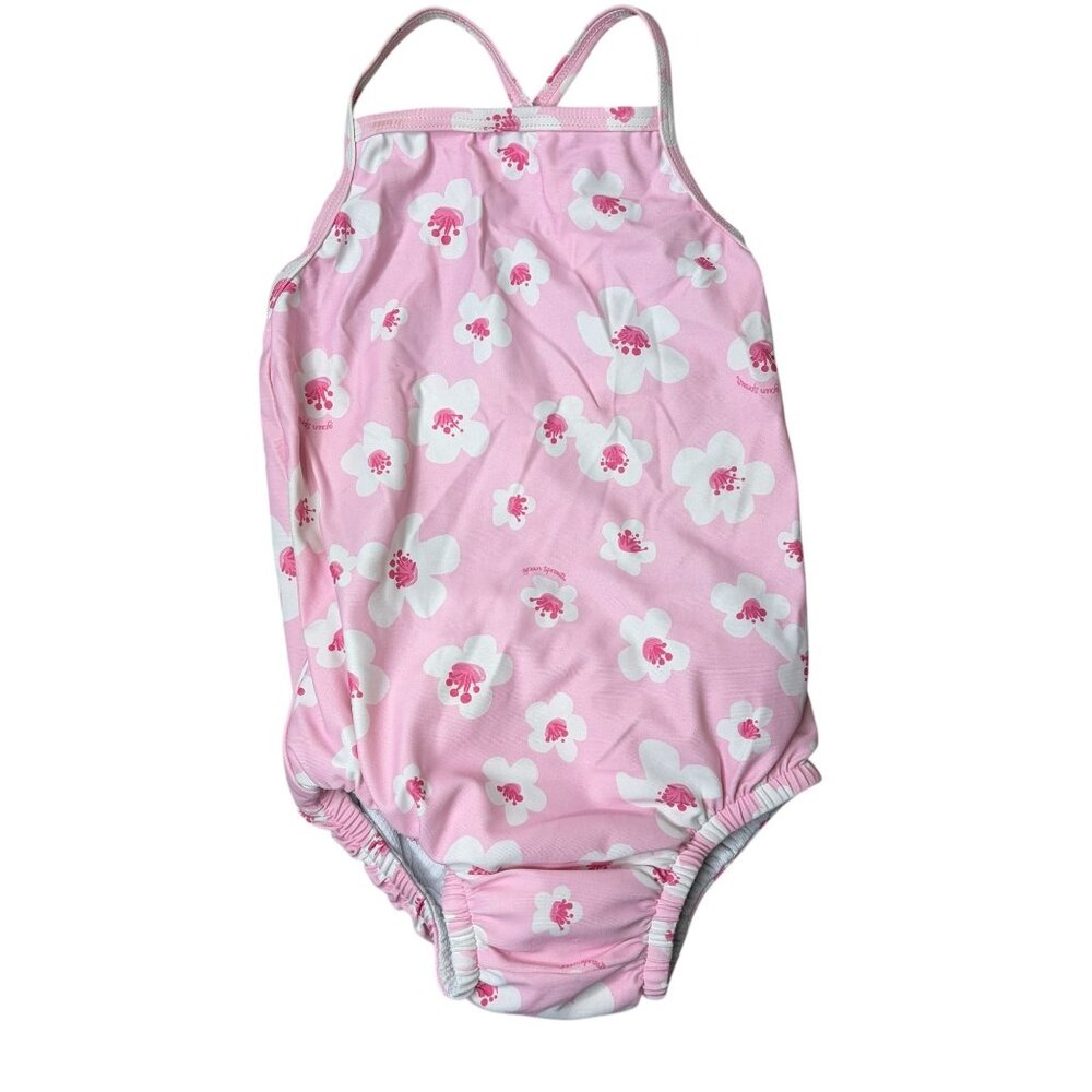 I Play by Green Sprouts Girls Swimsuit UPF 50+ With Built in Swim Diaper
